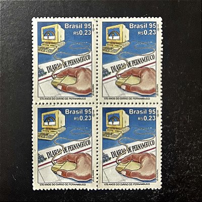 Quadra de Selos Comemorativos do Brasil -170 Anos do Diário de Pernambuco - 1995 - Mint - ref.2168
