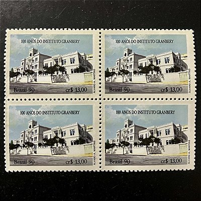 Quadra de Selos Comemorativos do Brasil - Centenario do Instituto de Ensino Granbery em Juiz de Fora - 1990- Mint - ref.2169