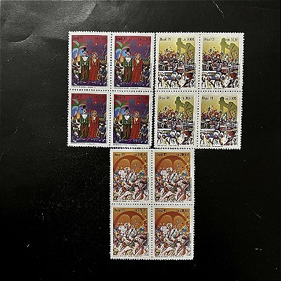 Quadra de Selos Comemorativos do Brasil - Carnaval Brasileiro - 1991- Mint - ref.2179