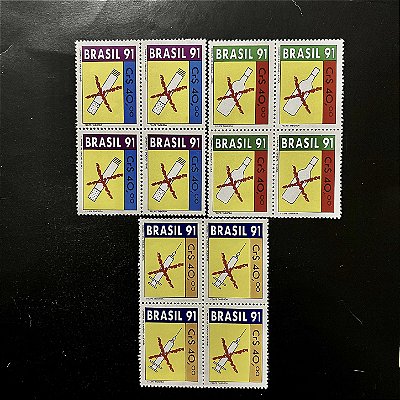 Quadra de Selos Comemorativos do Brasil - Combate as Drogras - 1991- Mint - ref.2186