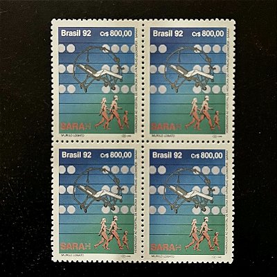 Quadra de Selos Comemorativos do Brasil - Homenagem ao Hospital de Medicina do Aparelho Locomotor - 1992 - Mint - ref.2193