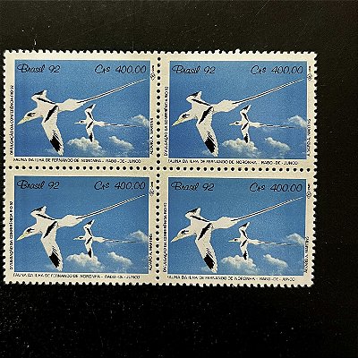 Quadra de Selos Comemorativos do Brasil -Fauna da Ilha de Fernando de Noronha - 1992 - Mint - ref.2201
