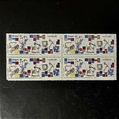 Quadra de Selos Comemorativos do Brasil - 50 anos do Serviço Nacional de Aprendizagem Industrial - 1992 - Mint - ref.2211