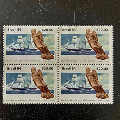 Quadra de Selos Comemorativos do Brasil -Centenário do Museu Naval- 1984 - Mint - ref.2212