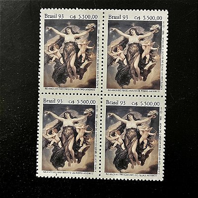 Quadra de Selos Comemorativos do Brasil - 150 Anos do Nascimento de Pedro Américo - 1993 - Mint - ref.2213