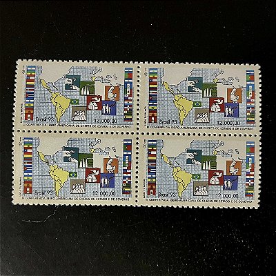 Quadras de Selos Comemorativos do Brasil - III Conferencia Ibero-Americana de Chefes de Estado - 1993 - Mint - ref.2221