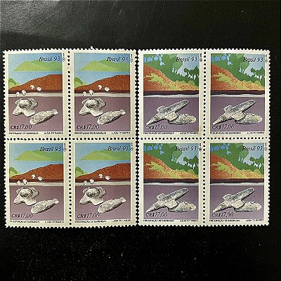 Quadras de Selos Comemorativos do Brasil - Preservação dos Sambaquis - 1993 - Mint - ref.2227