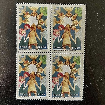 Quadra de Selos Comemorativos do Brasil - Ano Internacional da Juventude - 1985 - Mint - ref.2228