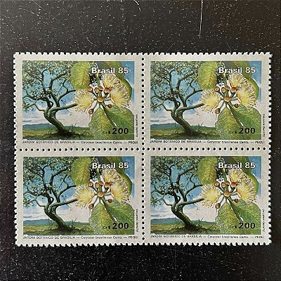 Quadra de Selos Comemorativos do Brasil - Inauguração do Jardim Botanico de Brasilia - 1985 - Mint - ref.2237