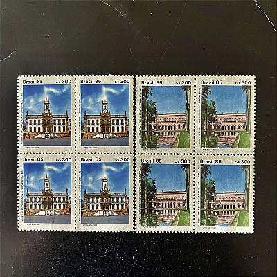 02 Quadras de Selos Comemorativos do Brasil - Museu da Inconfidencia e do Itamaraty - RJ - 1985 - Mint - ref.2242
