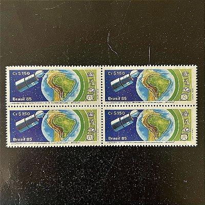 Quadra de Selos Comemorativos do Brasil - Lancamento do 1o.Satelite Brasileiro de Telecomunicações - Mint - ref.2244