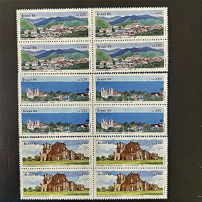 03 Quadras de Selos Comemorativos do Brasil - Patrimonio Mundial da Humanidade - Mint - ref.2249