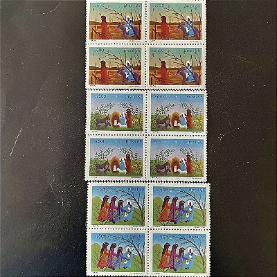 03 Quadras de Selos Comemorativos do Brasil -  Natal 85 - 1985 - Mint - ref.2251