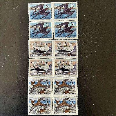 03 Quadras de Selos Comemorativos do Brasil -  Preservação da Fauna Brasileira - Parque Abrolhos - 1985 - Mint - ref.2252