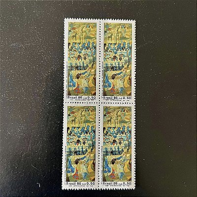 Quadra de Selos Comemorativos do Brasil - Ano Internacional da Paz - 1986 - Mint - ref.2265