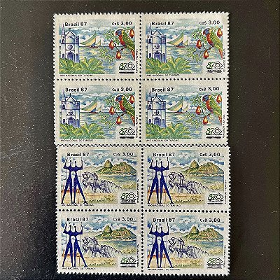 02 Quadras de Selos Comemorativos do Brasil - Ano Nacional do Turismo - 1987 - Mint - ref.2289