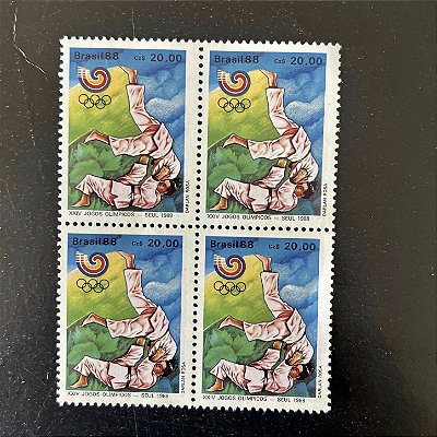 Quadra de Selos Comemorativos do Brasil - XXIV Jogos Olimpicos - Seul 88 - 1988- Mint - ref.2303