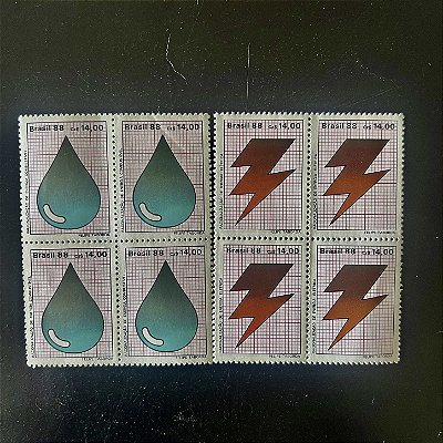 02 Quadras de Selos Comemorativos do Brasil - Racionalização deEnergia - 1988- Mint - ref.2307