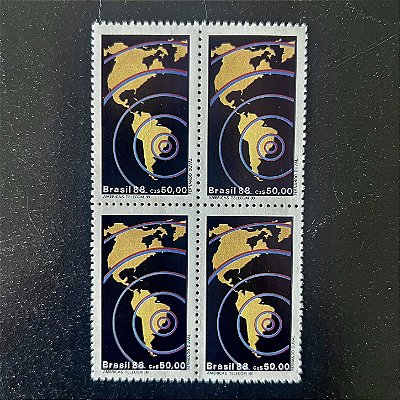 Quadra de Selos Comemorativos do Brasil - Americas Telecom 88 - 1988- Mint - ref.2309