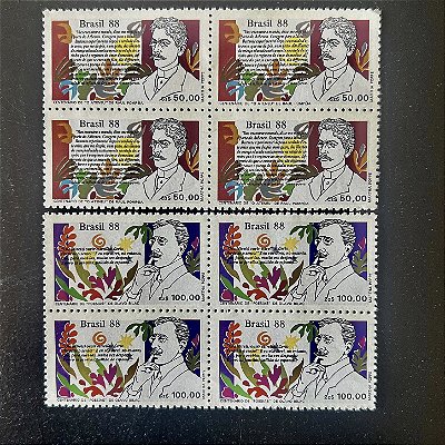 02 Quadras de Selos Comemorativos do Brasil - Dia do Livro - 1988- Mint - ref.2311