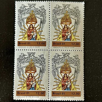 Quadra de Selos Comemorativos do Brasil - Homenagem ao Círio de Nossa Senhora de Nazaré - 1981 - Mint - ref.2317