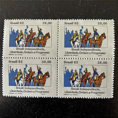Quadra de Selos Comemorativos do Brasil - Semana da Patria - 1982 - Mint - ref.2321