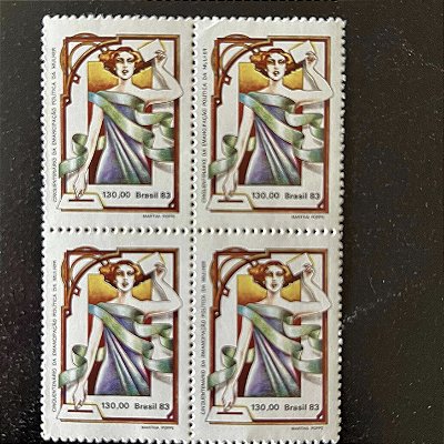 Quadra de Selos Comemorativos do Brasil - Cinquentenário da Emancipação Politica da Mulher Brasileira - 1983 - Mint - ref.2345