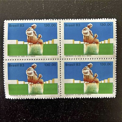 Quadra de Selos Comemorativos do Brasil - Centenário da Visão de Dom Bosco - 1983 - Mint - ref.2353