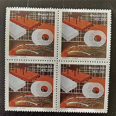 Quadra de Selos Comemorativos do Brasil -Siderbrás - 10 Anos - 1983 - Mint - ref.2355