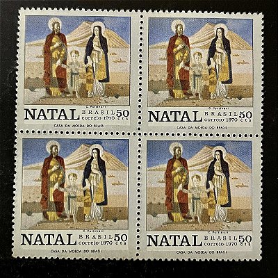 Quadra de Selos Comemorativos do Brasil - Natal 1970 - 1970 - Novo - ref.2374
