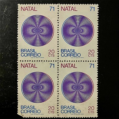 Quadra de Selos Comemorativos do Brasil - Natal 71 - 1971 - Novo - ref.2378