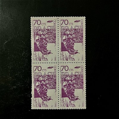 Quadra de Selos Comemorativos do Brasil - Sesquicentenario da Independencia do Brasil - 1972 - Novo - ref.2373