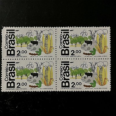 Quadra de Selos Comemorativos do Brasil - Homenagem a Terra e ao Homem - 1972 - Novo - ref.2379