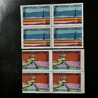 02 Quadras de Selos Comemorativos do Brasil - Promoção dos Recursos Minerais do Pais - 1972 - Novo - ref.2380