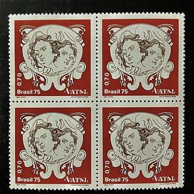 Quadra de Selos Comemorativos do Brasil - Natal 75 - 1975 - Novo - ref.2405
