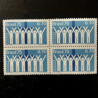 Quadra de Selos Comemorativos do Brasil -Dia Nacional de Ações de Graça - 1975 - Novo - ref.2407