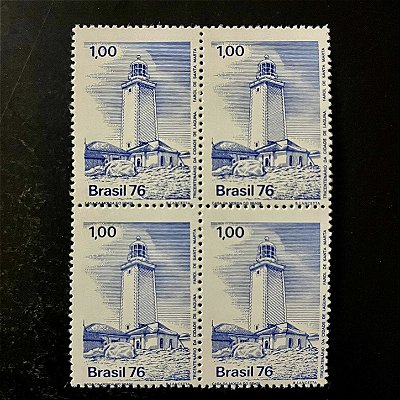 Quadra de Selos Comemorativos do Brasil - Tricentenário da Cidade de Laguna -SC - 1976 - Novo - ref.2416