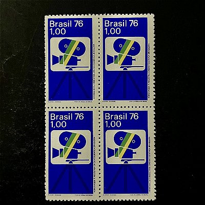 Quadra de Selos Comemorativos do Brasil - Homenagem a Industria Cinematografica Brasileira - 1976 - Novo - ref.2423