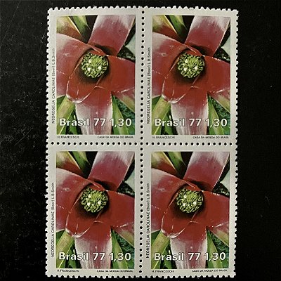 Quadra de Selos Comemorativos do Brasil - Defesa do Meio Ambiente - Proteção a Flora - 1977 - Mint - ref.2443