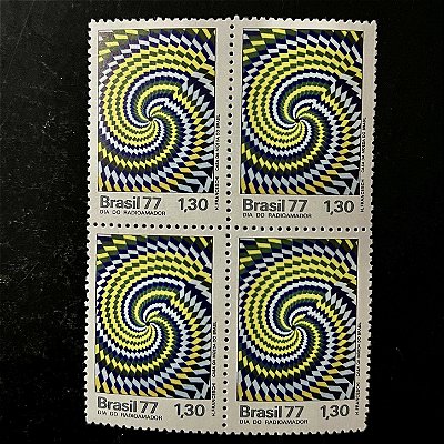 Quadra de Selos Comemorativos do Brasil - Dia do Radioamador - 1977 - Mint - ref.2451