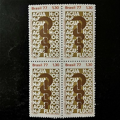 Quadra de Selos Comemorativos do Brasil - III Congresso Internacional de Odontologia - RJ - - 1977 - Mint - ref.2460