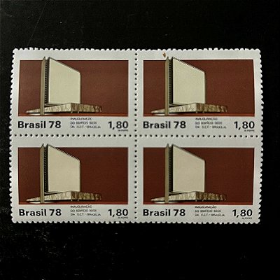 Quadra de Selos Comemorativos do Brasil - Dia do Selo Inauguração do Edificio Sede da ECT - 1978 - Mint - ref.2469