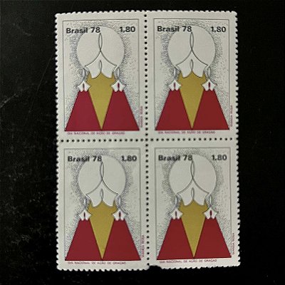 Quadra de Selos Comemorativos do Brasil - Dia Nacional de Ação de Graças - 1978 - Mint - ref.2473