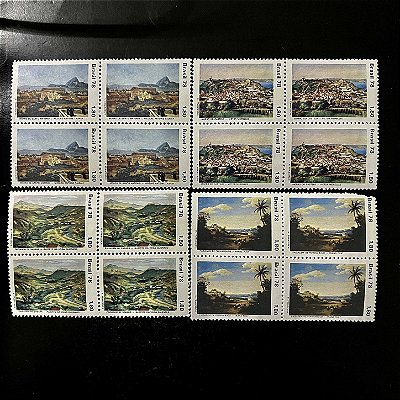 04 Quadras de Selos Comemorativos do Brasil - Paisagem Brasileira na Pintura - 1978 - Mint - ref.2480