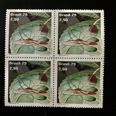 Quadra de Selos Comemorativos do Brasil -Dia do Selo - Brasiliana 79 - 1979 - Mint - ref.2486