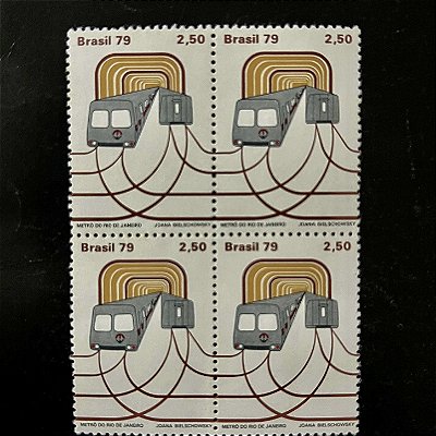 Quadra de Selos Comemorativos do Brasil - Inauguração do Metro do Rio de Janeiro - 1979 - Mint - ref.2489