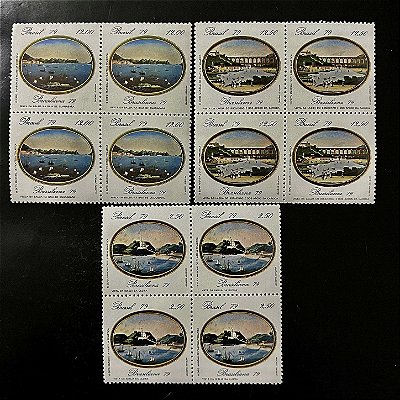 03 Quadras de Selos Comemorativos do Brasil - Pinturas do Rio de Janeiro do Século XVIII - 1979 - Mint - ref.2494