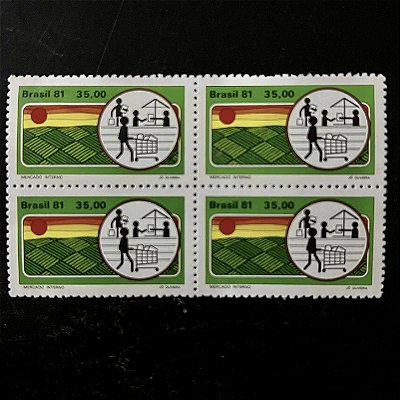 Quadra de Selos Comemorativos do Brasil -Desenvolvimento Agrícola - 1981 - Mint - ref.2535