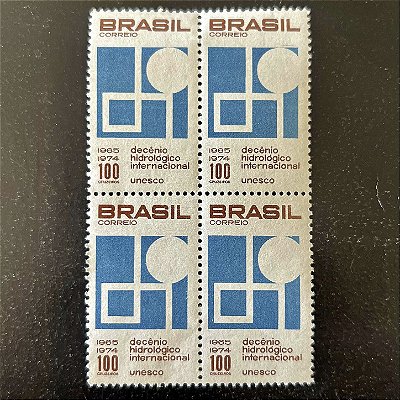 Quadra de Selos Comemorativos do Brasil - Decenio Hidrologico Internacional - 1966 - Novo - ref.2552