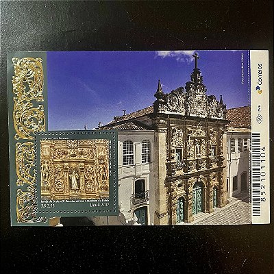 Bloco de Selos Comemorativos do Brasil - Igreja de São Francisco da Bahia - 2017 - Mint - ref.2561
